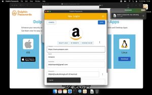 Save new login in Dolphin Passwords Mac
